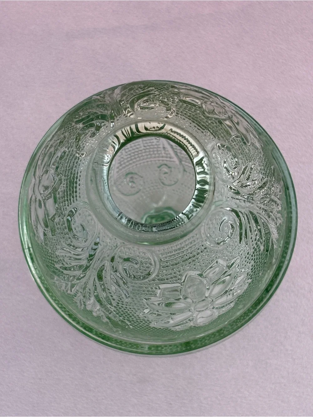 Vintage Tiara Indiana Glass “Chantilly” Green Sandwich Fairy Lamp